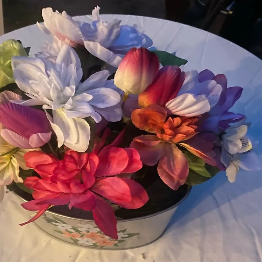 Please read! Multicolor artificial Flower Basket Door Decoration Dahlias Tulips